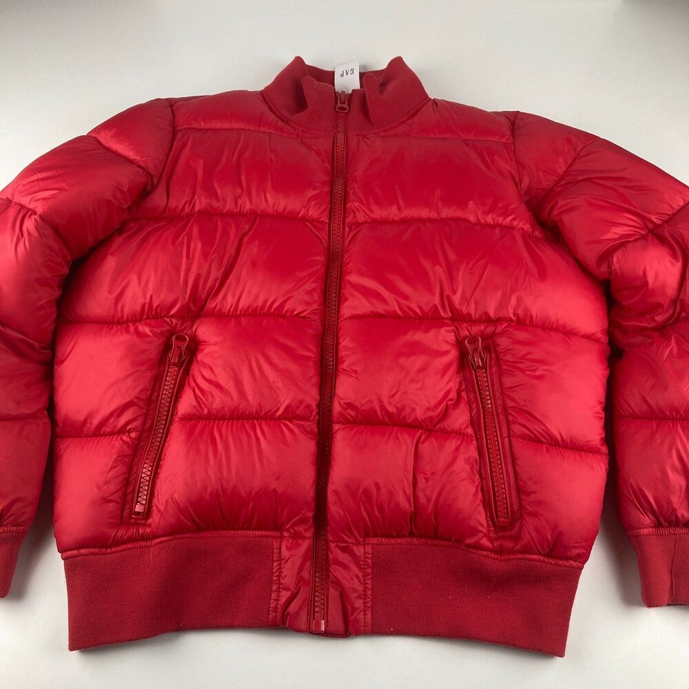 GAP ColdControl Puffer Bomber Jacket Women's S Petite Pure Red NWT